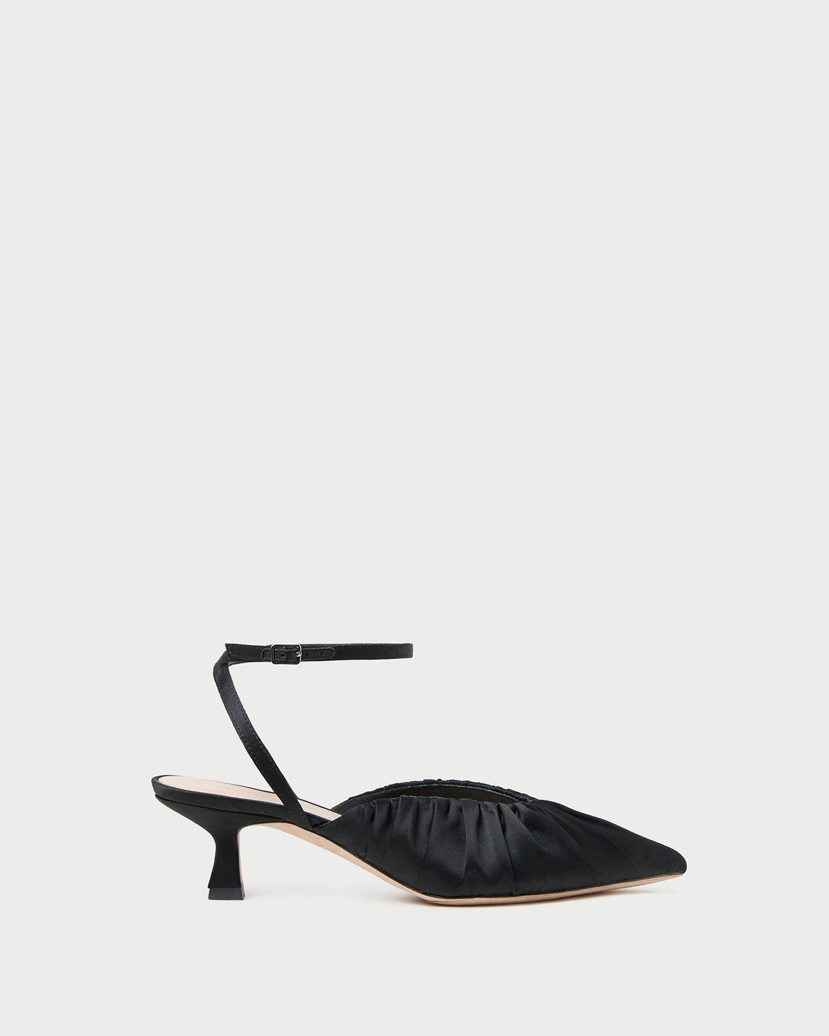 Women Loeffler Randall Rio Black Satin Kitten Heel