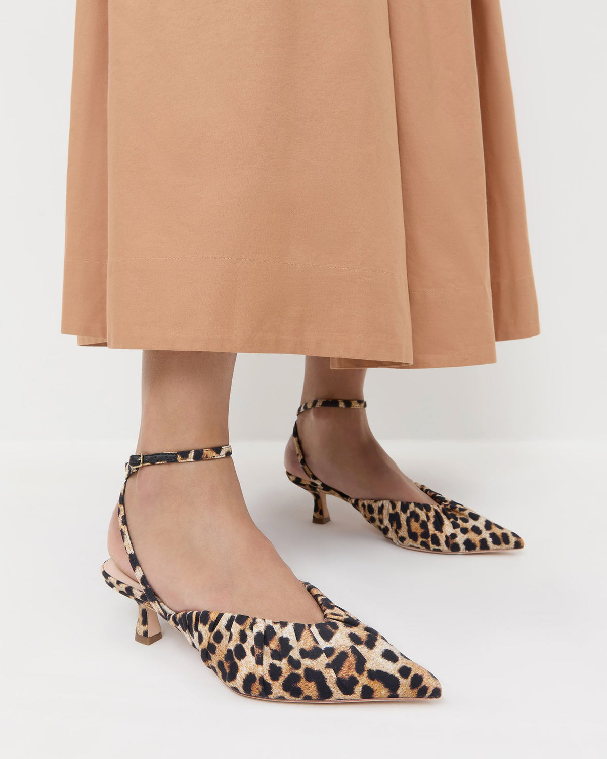 Women Loeffler Randall Rio Leopard Jersey Kitten Heel