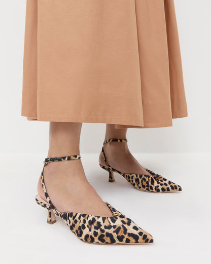 Women Loeffler Randall Rio Leopard Jersey Kitten Heel