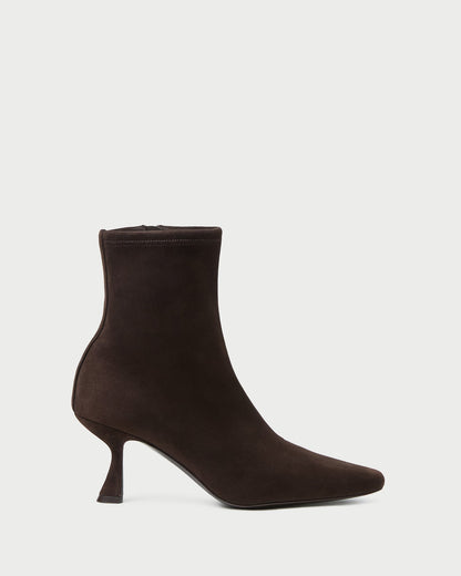 Women Loeffler Randall Thandy Brown Suede Curved Heel Bootie