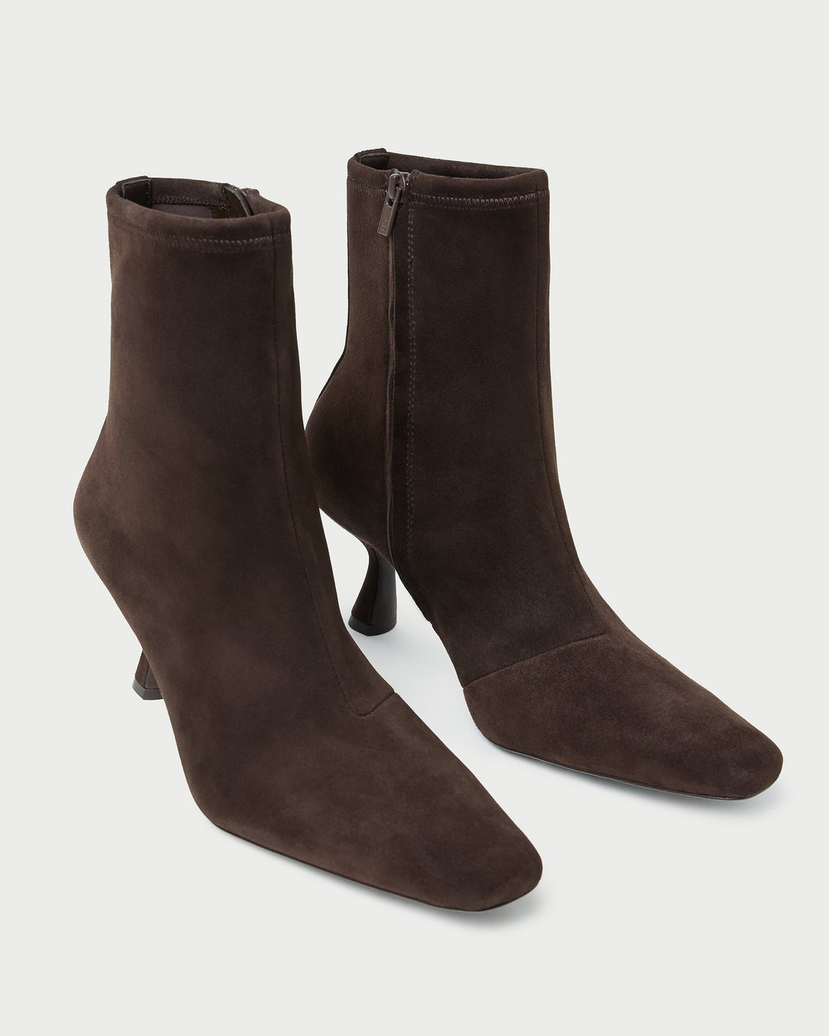 Women Loeffler Randall Thandy Brown Suede Curved Heel Bootie