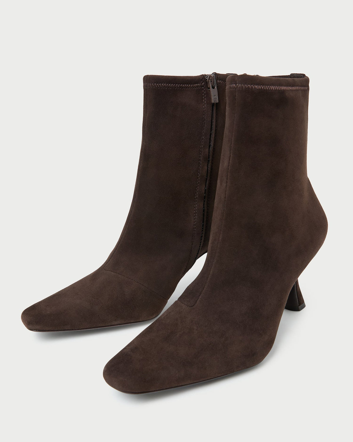 Women Loeffler Randall Thandy Brown Suede Curved Heel Bootie