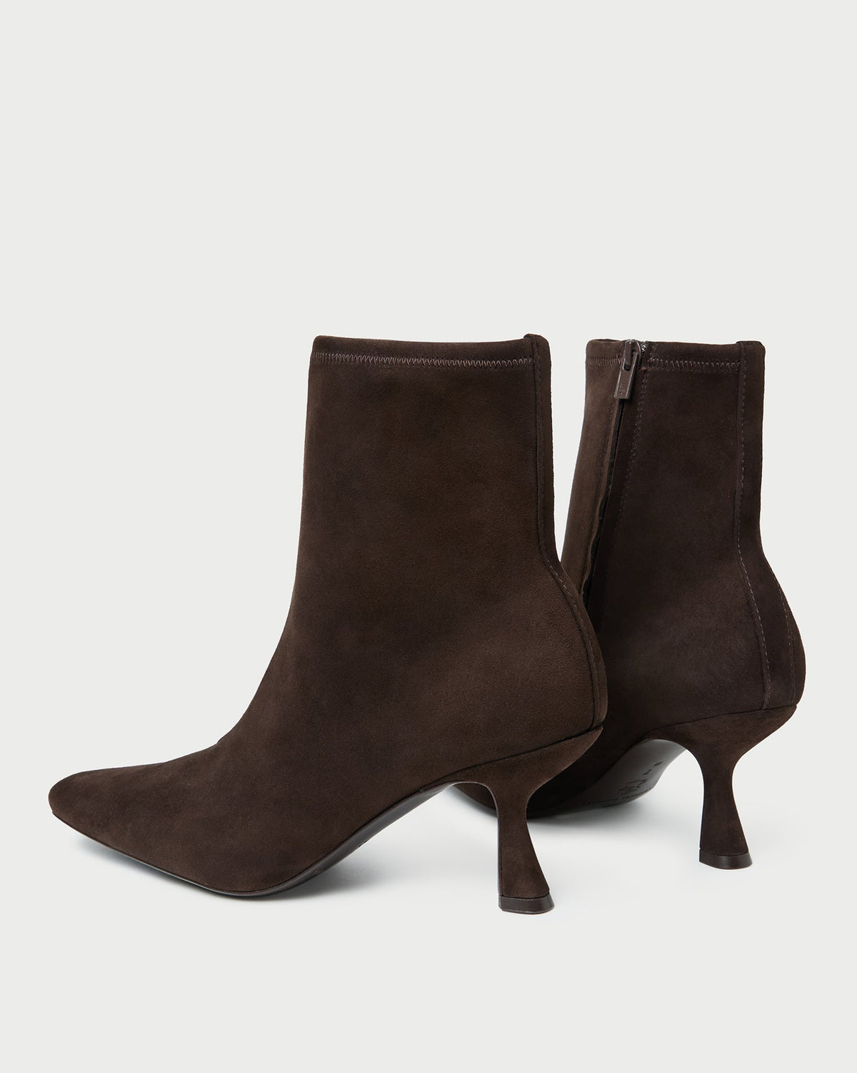 Women Loeffler Randall Thandy Brown Suede Curved Heel Bootie