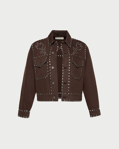 Women Loeffler Randall Elijah Studded Denim Jacket
