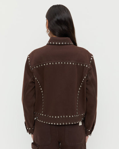 Women Loeffler Randall Elijah Studded Denim Jacket
