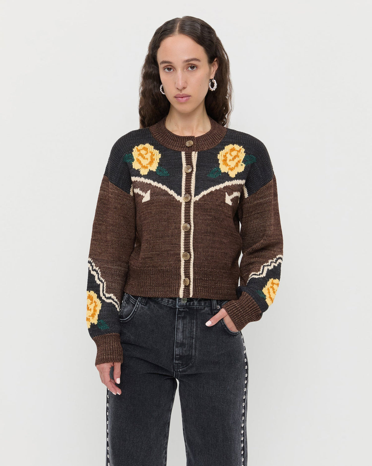 Women Loeffler Randall Linda Intarsia Cardigan