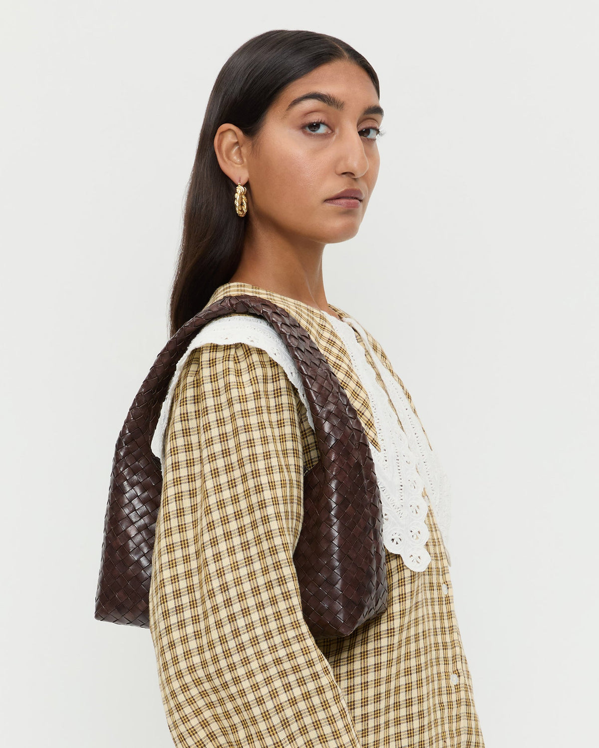 Women Loeffler Randall Mercer Chocolate Woven Shoulder Bag