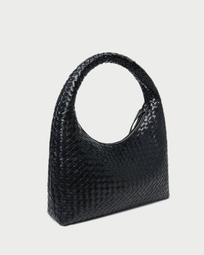 Women Loeffler Randall Willow Black Woven Hobo Bag