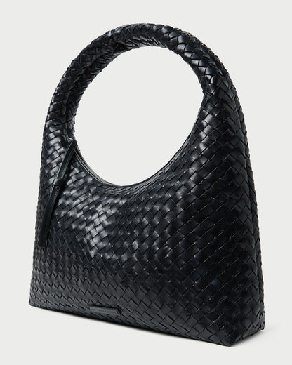 Women Loeffler Randall Willow Black Woven Hobo Bag