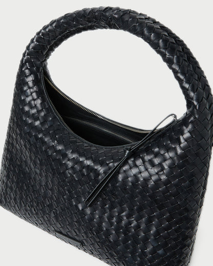 Women Loeffler Randall Willow Black Woven Hobo Bag