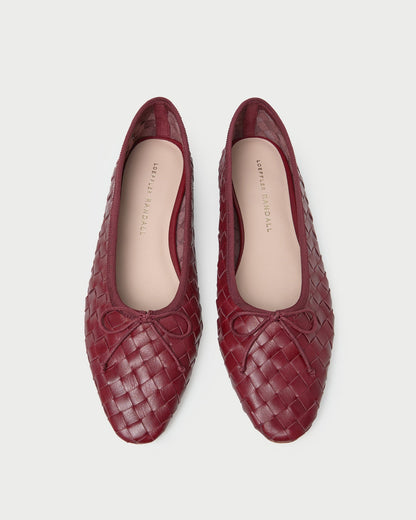 Women Loeffler Randall Landry Wine Woven Ballet Flat