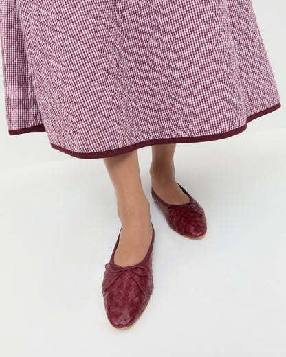 Women Loeffler Randall Landry Wine Woven Ballet Flat