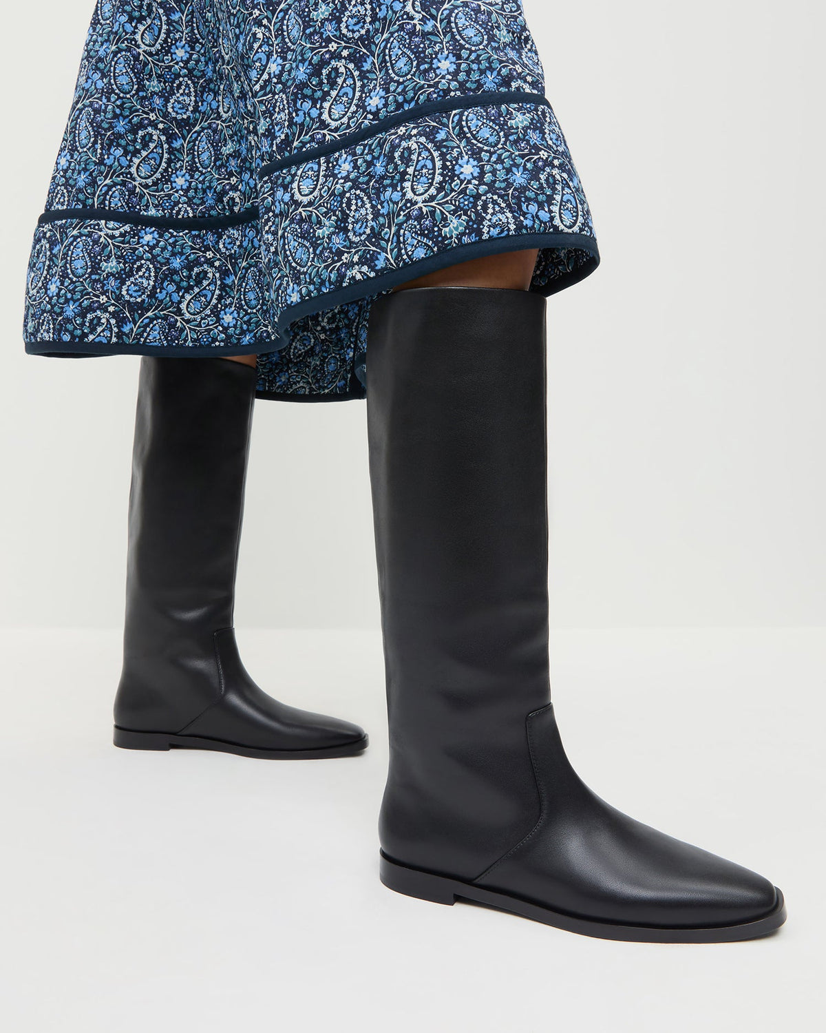 Women Loeffler Randall Tilly Black Leather Tall Boot