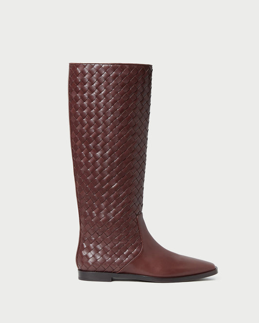 Women Loeffler Randall Tilly Espresso Woven Leather Boot