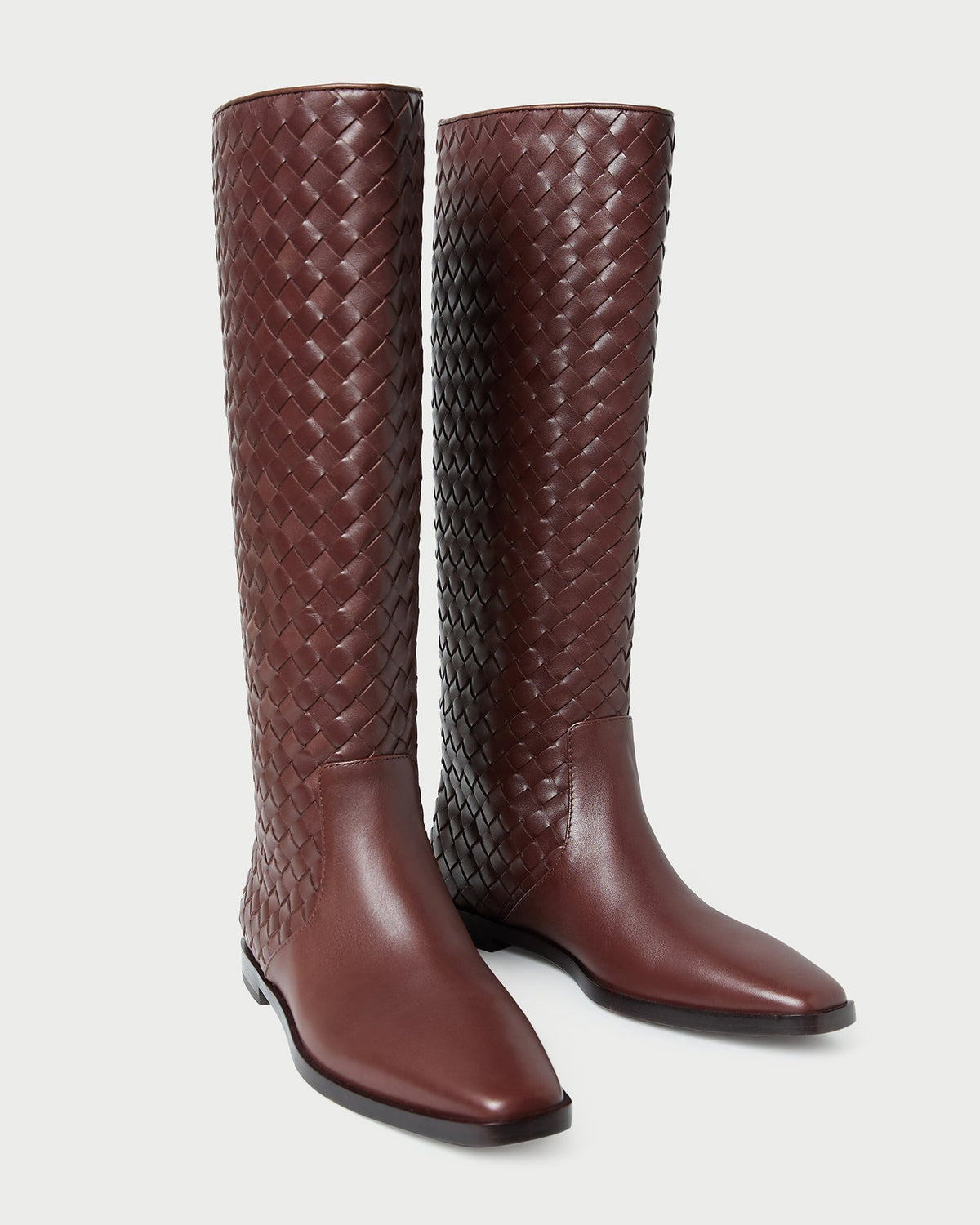 Women Loeffler Randall Tilly Espresso Woven Leather Boot