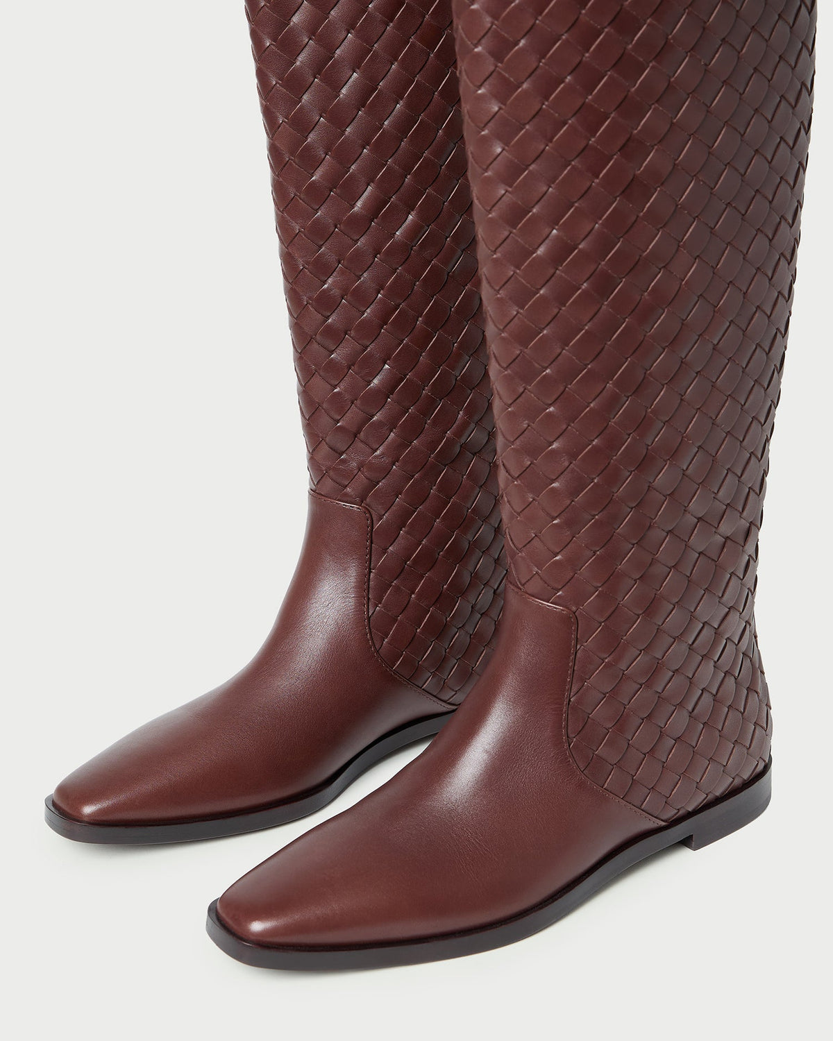 Women Loeffler Randall Tilly Espresso Woven Leather Boot