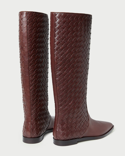 Women Loeffler Randall Tilly Espresso Woven Leather Boot