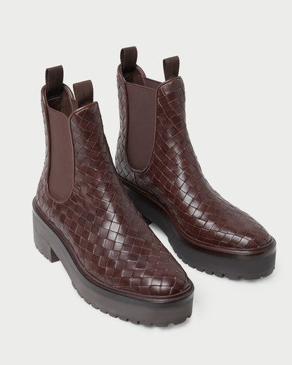 Women Loeffler Randall Reggie Espresso Woven Chelsea Boot