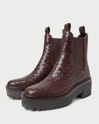 Women Loeffler Randall Reggie Espresso Woven Chelsea Boot