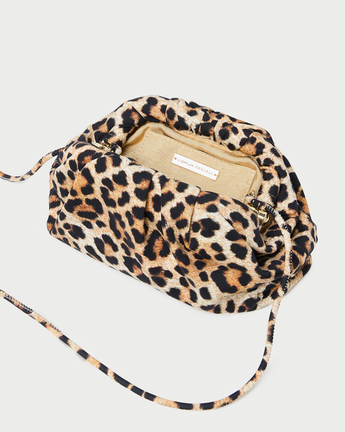 Women Loeffler Randall Bailey Leopard Jersey Dome Clutch