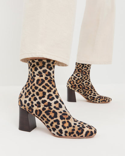 Women Loeffler Randall Elise Leopard Jersey Ankle Boot