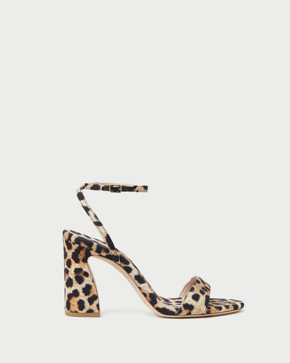Women Loeffler Randall Malia Leopard Curved-Heel Sandal