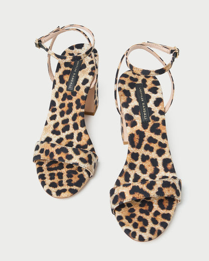Women Loeffler Randall Malia Leopard Curved-Heel Sandal