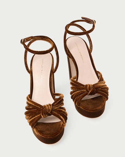Women Loeffler Randall Rivka Brown Velvet Platform Sandal